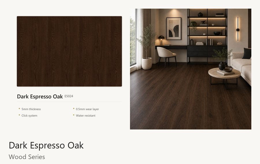 Dark Espresso Oak vinyl flooring