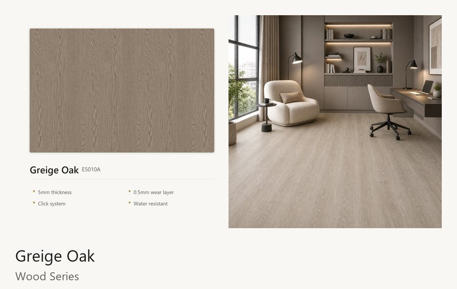Greige Oak vinyl flooring
