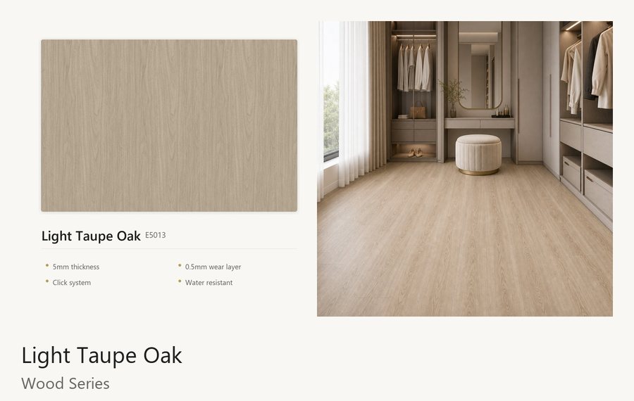 Light Taupe Oak vinyl flooring