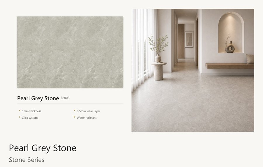 Pearl Grey Stone vinyl flooring
