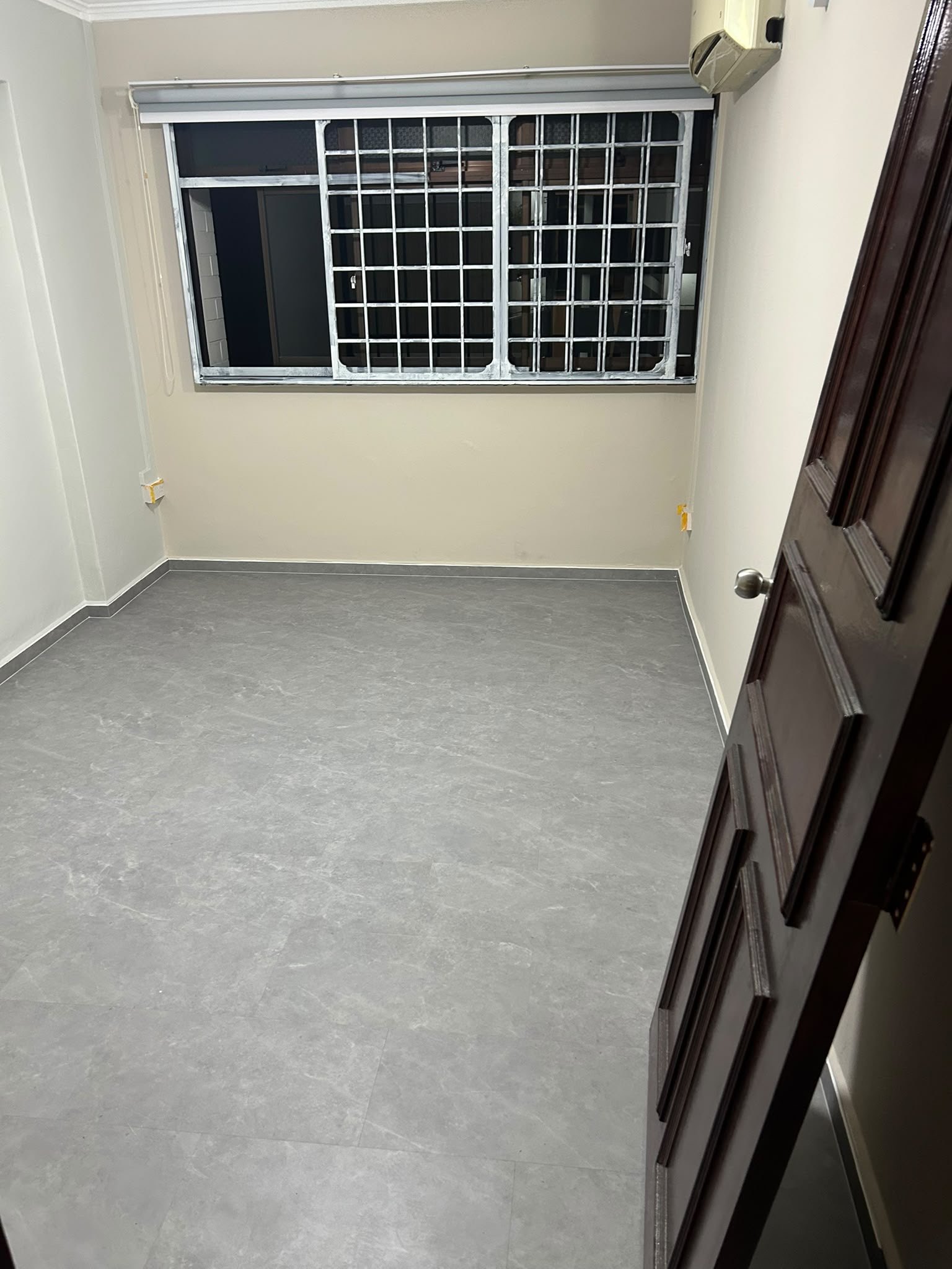 Grey stone look vinyl flooring in a room